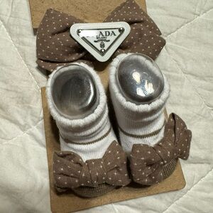 Baby girl fashion booties and head wrap